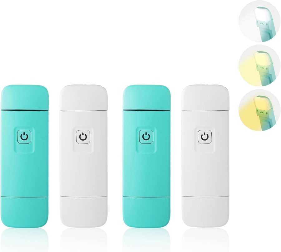 4 Pack USB Rechargeable Book Light Bulk for Reading at Night in Bed LED Book Reading Lights with Clip Book Markers for Kids & Adults Bulk Gift for Book Lovers